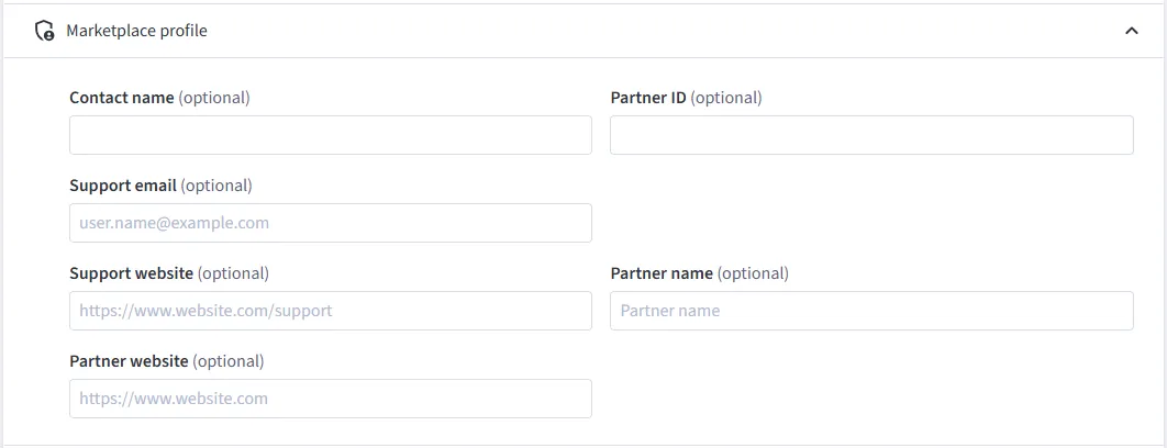 Marketplace profile