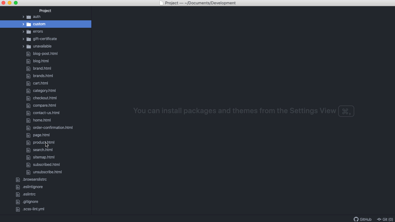 Create template HTML file