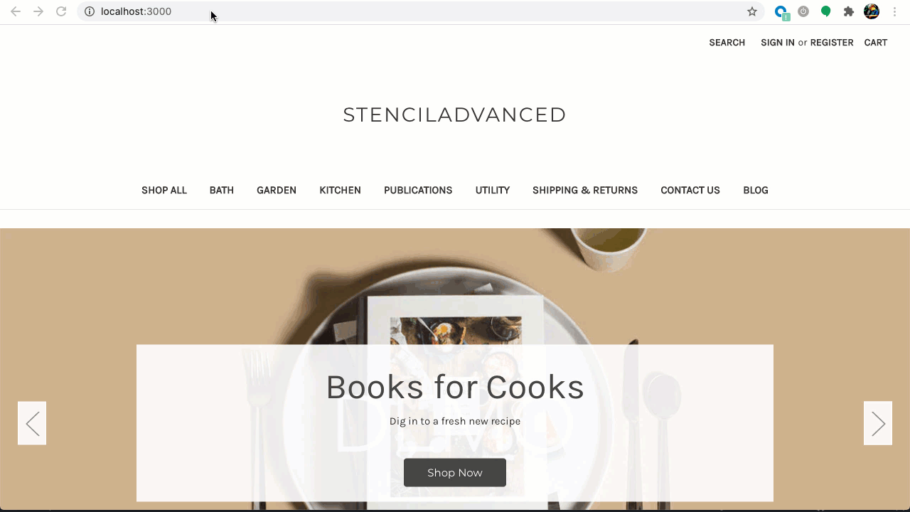 Test custom template locally