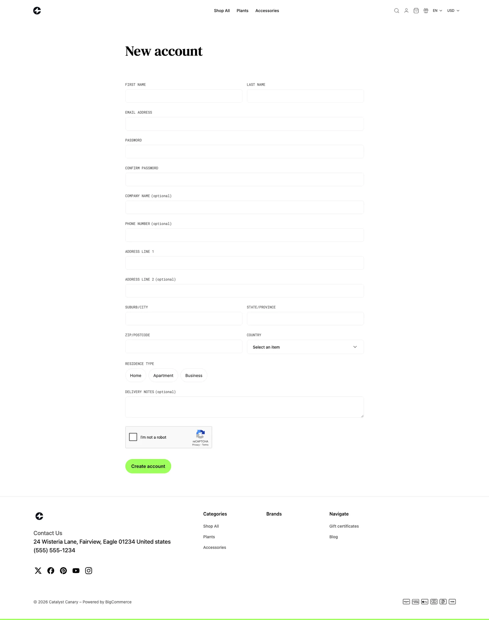 Registration form with reCaptcha support