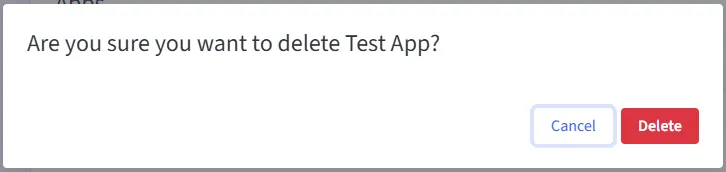 Delete App Dialog