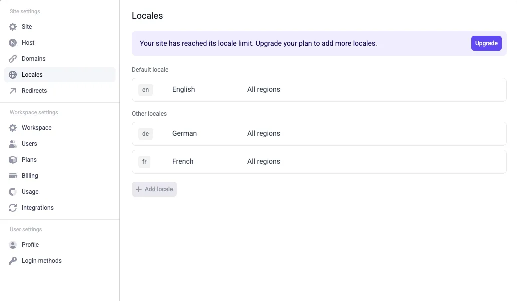Makeswift locales