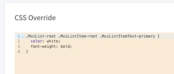 CSS Override setting