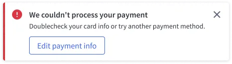 Banner error, with header
