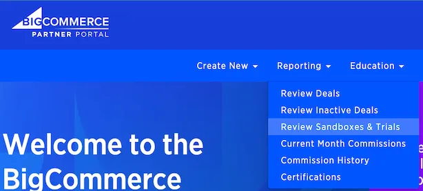 Reporting menu