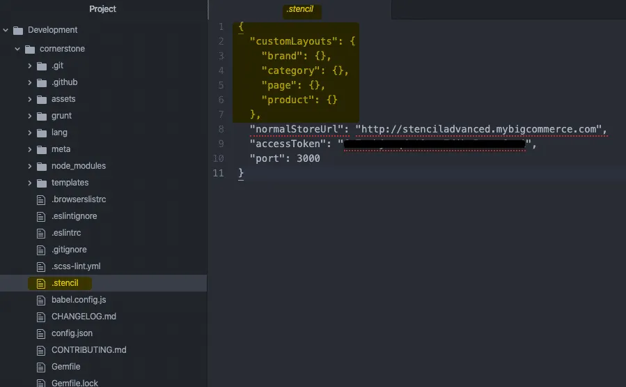 Custom layouts config