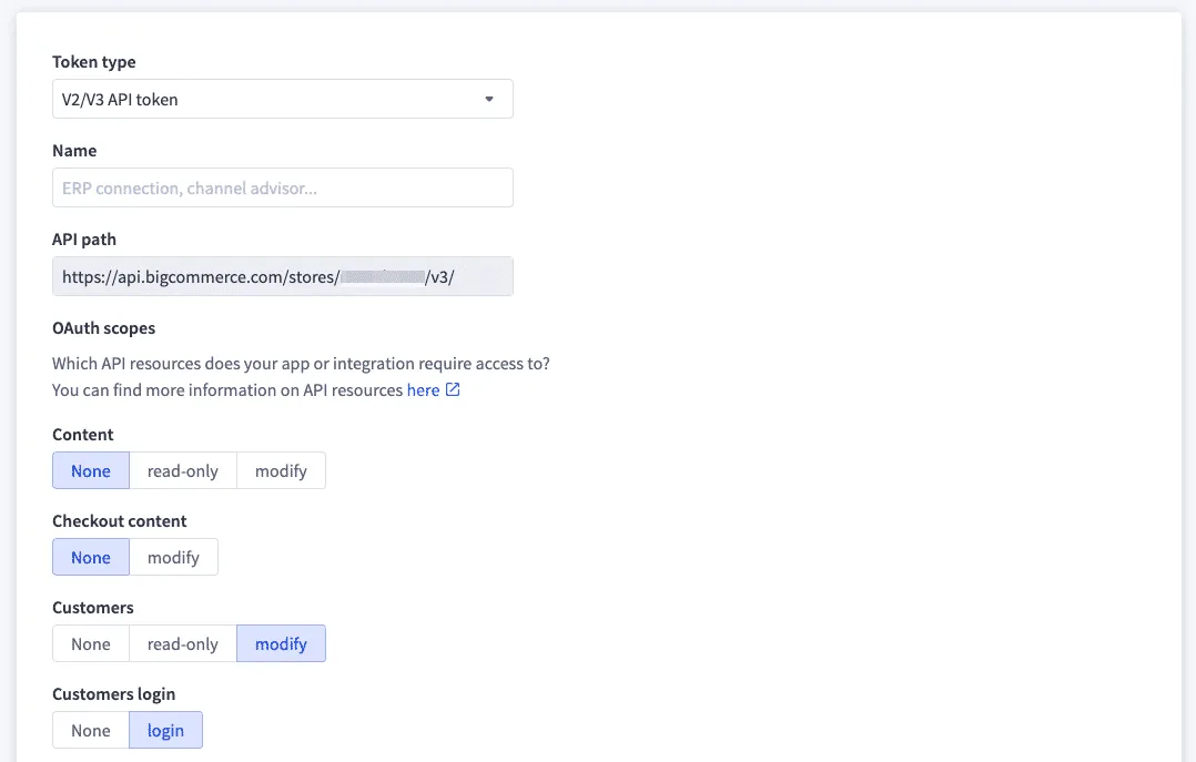 Creating a store-level API account