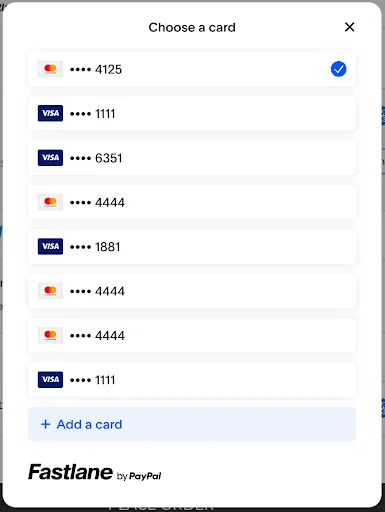 The Fastlane credit card selector