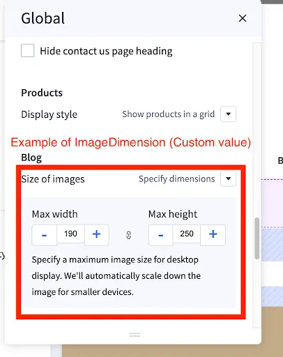 Theme styles image dimension