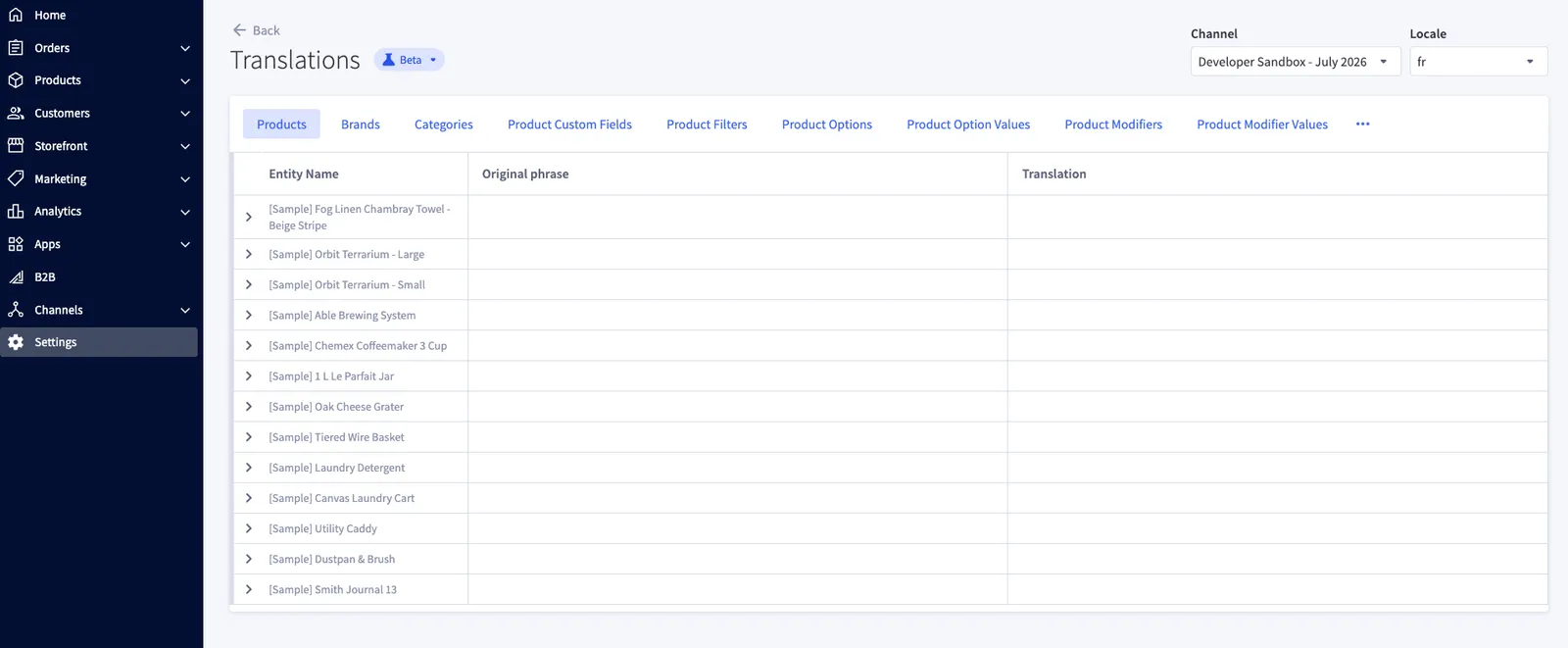 Add Translations in the control panel