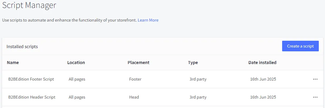 Default Buyer Portal Scripts
