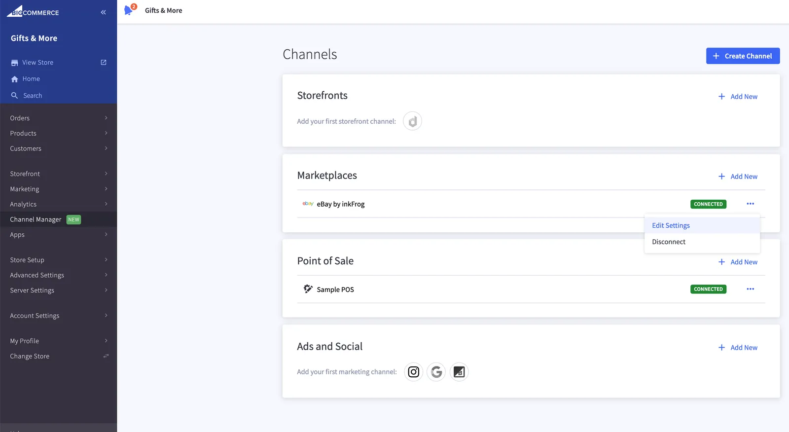 Edit Channel Settings