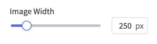 Range setting for image width