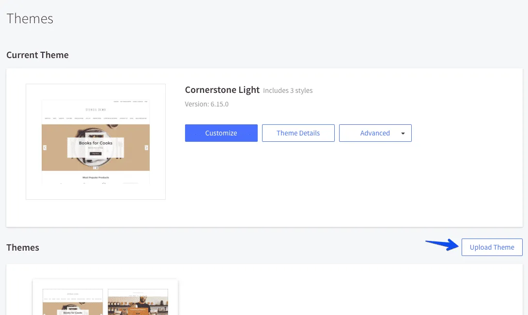 Uploading a Stencil theme in the control panel