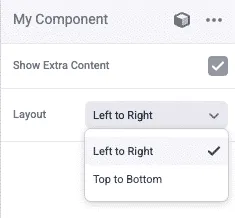 Example component properties