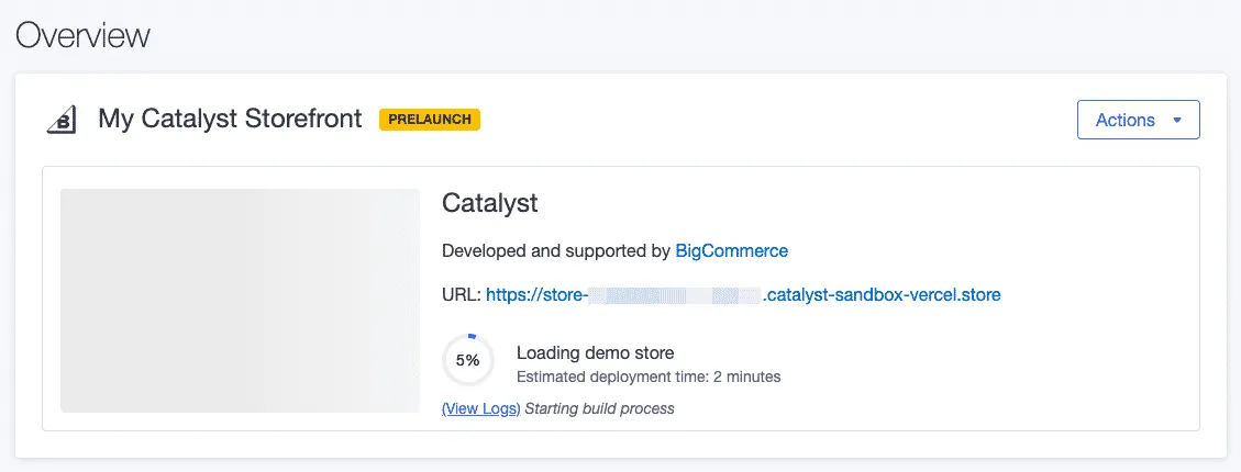 A Catalyst deployment in progress
