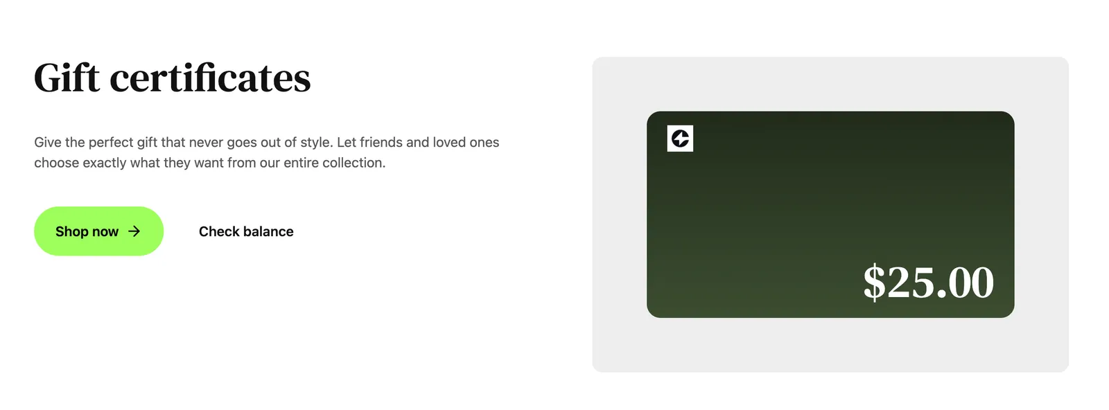 Gift Certificates