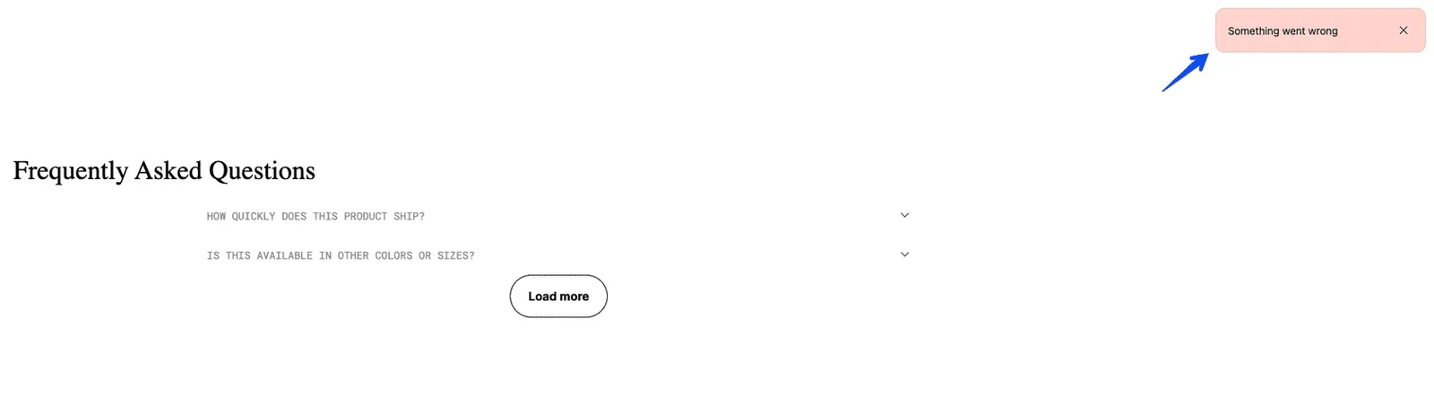 Error message