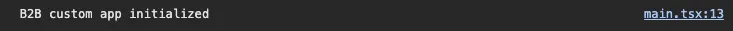 Console log for app initialization