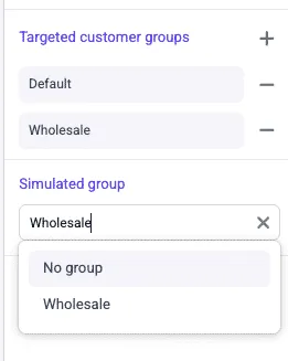 Customer Group Slot properties