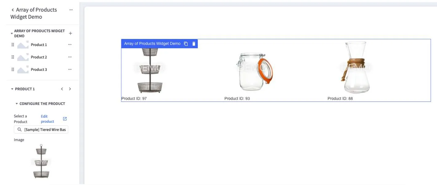 Product grid widget