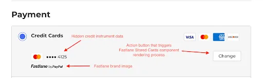 The Fastlane credit card form for guests with an existing account